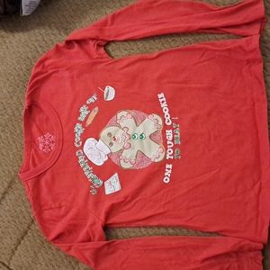 Girls Medium (10-12) Gingerbread Cookie Long Sleeve Tshirt